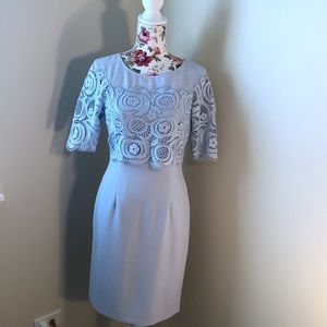 Tahari Crochet Lace Bust/Sleeve Sheath Dress 4